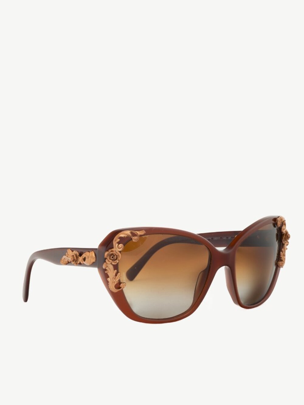 Dolce & Gabbana Sicilian Baroque Brown Cat-Eye Sunglasses